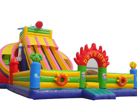 надувной батут с горкой